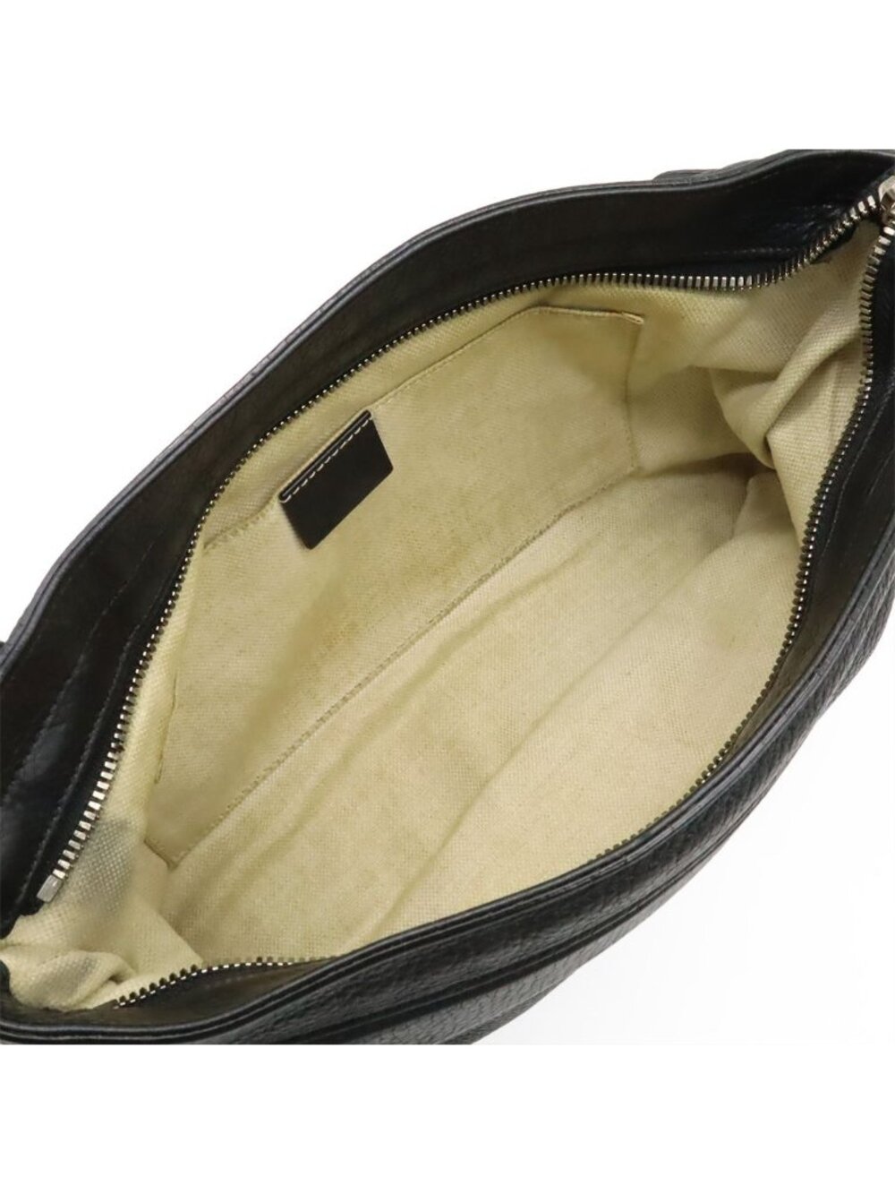 Gucci Soho Interlocking Logo Belt Bag Leather Black Silver - Picture 9 of 9